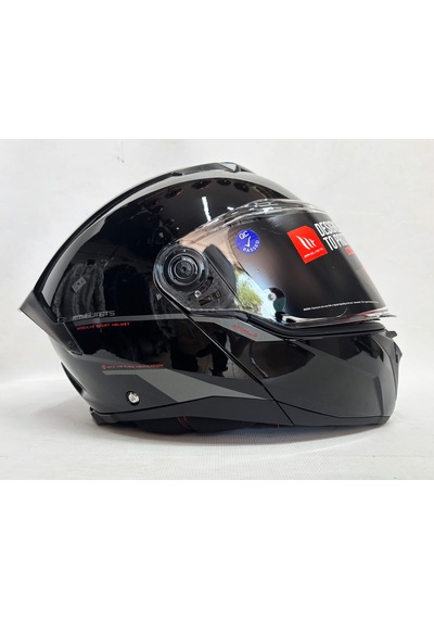 Mt Atom 2 Sv A1 İç Güneş Vizörlü Çene Açılır Kask Parlak Siyah