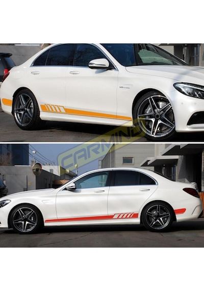 Mercedes W205 C63 Amg Yan Etek Şerit Sticker