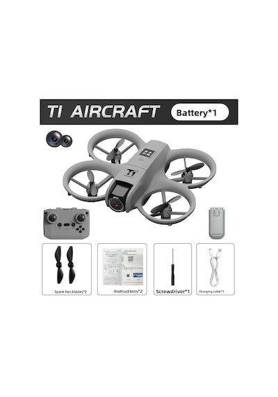 Gri T1 Hd Kameralı 360 Dönüşlü Taşınabilir Kompakt Drone-1689