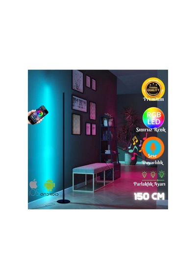 Mobıl Stıck -telefon Kontrol - Oda Aydınlatma Sistemi - Full Renk - Çok Özellik 150 Cm ŞAPKASIZ