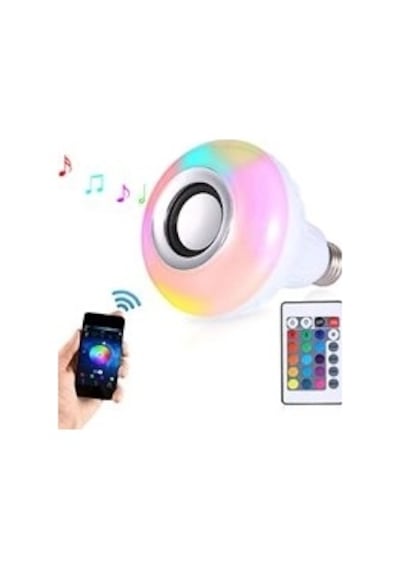 Bluetooth Hoparlör Akıllı Led Ampül Lamba Çokrenkli
