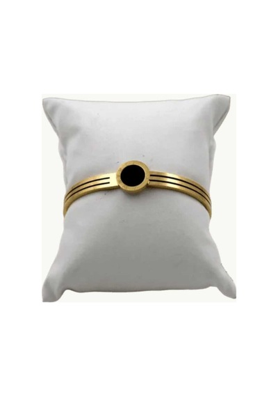 Siyah Taşlı Kelepçe Bileklik Gold - 661094337 Gold