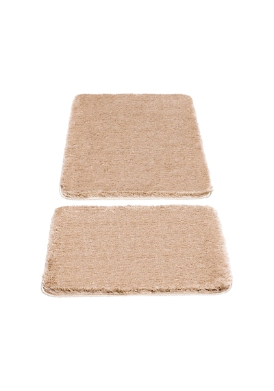 Koza Home Koza Home Segura Peluş Bej Kaydırmaz Taban Banyo Paspası Bej