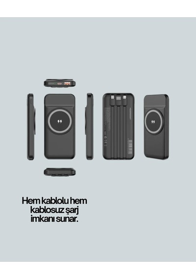 Ers İphone Ve Android Uyumlu 10000mah Powerbank Hem Kablolu Hem Kablosuz Çok Renkli