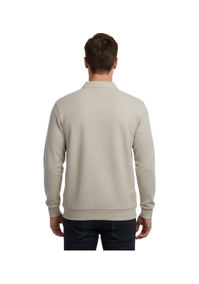 Baglan Erkek Büyük Beden Polo Yaka Cepli Selanik Sweatshirt Bgl-st04978 Taş