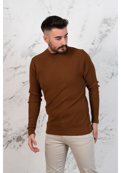 Slimfit Yarım Balıkçı Erkek Triko Spor Kazak