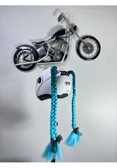 Motor & Motosiklet Yeşil Ombreli Çift Örgü Saç Kask Dış Aksesuar Diğer