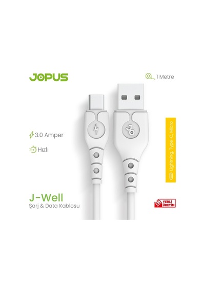 J-well 3.0a Micro Hızlı Şarj Ve Data Kablosu 100cm