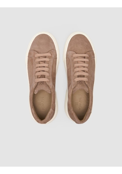 %100 Hakiki Deri Krem Kadın Sneaker Krem