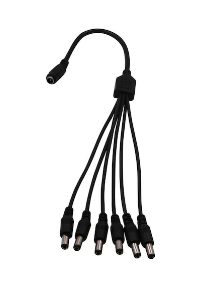 Wozlo Dc 12v 6 Port Power Jak Jack Çoklayıcı Kablo 6 Erkek/1 Dişi Uç - 40cm