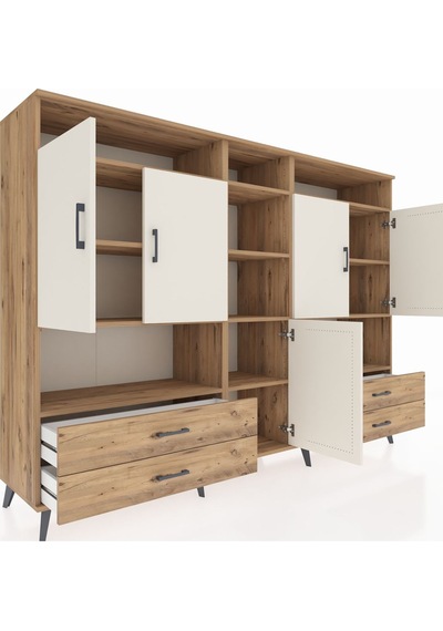 Hyperion Dolap 12 Raflı 4 Çekmeceli 5 Kapaklı 220x44x163 Çam-ayta Çam-aytaşı/çam Hyperion Dolap 12 Raflı 4 Çekmeceli 5 Kapaklı 220x44x163 Çam-ayta Çam-aytaşı/çam