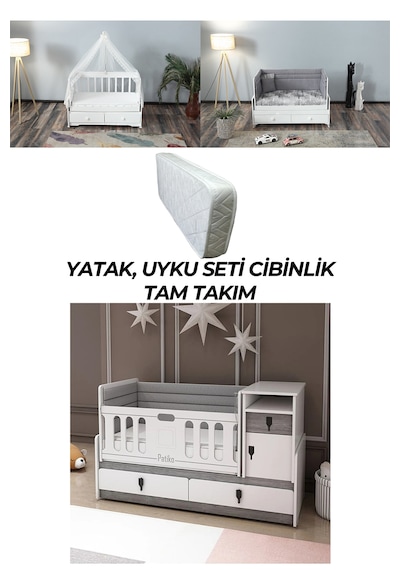 Patiko R131berlin Büyüyeilen Beşik Tam Takım Gri