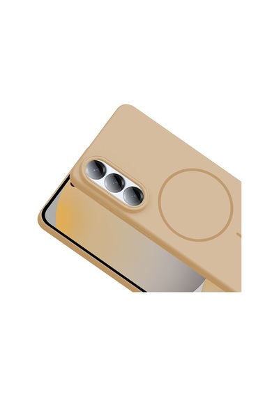 Galaxy Uyumlu S25 Edge Kılıf Magsafe Şarj Özellikli Kamera Çıkıntılı Ruby Lüx Silikon Kapak Desert Titanyum