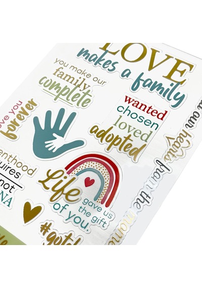 Lexroo Adoption Baby Family Clear Sticker, Çok Aşamalı Şeffaf
