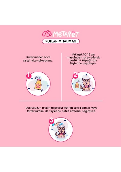 Metapet Doğal Kötü Koku Giderici İçin Köpek Parfümü Organik Çiçek Esanslı 150 ML