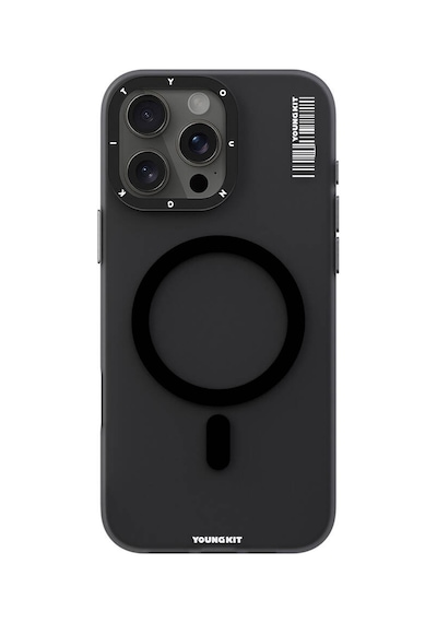 Apple Uyumlu iPhone 16 Pro Max Uyumlu Kılıf Magsafe Şarj Özellikli Youngkit Hidden Sand Serisi Kapak Siyah