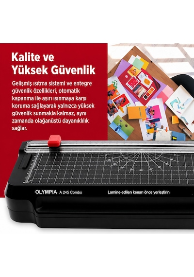 4 Ü 1 Arada A245 Combo Laminasyon Makinesi ,giyotin Makinesi ,köşe Kesme Aparatı