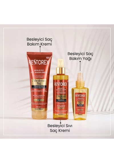 7 Besleyici Bakım Sıvı Saç Kremi 3x200 Ml