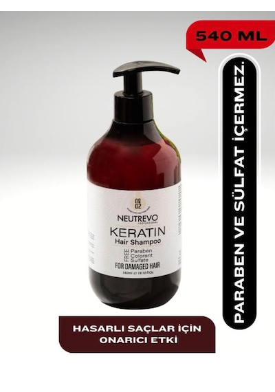 Neutrevo Professional No:2 Keratin Serisi Onarıcı Ve Güçlendirici Saç Bakım Şampuanı 540 Ml Tüm Saç Tipleri
