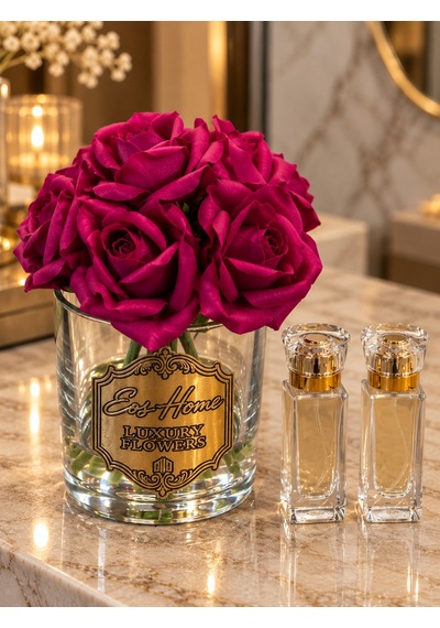 Rosemira On Güllü Parfümlü Dekoratif Çiçek Mor-8044 Gül - Meyve
