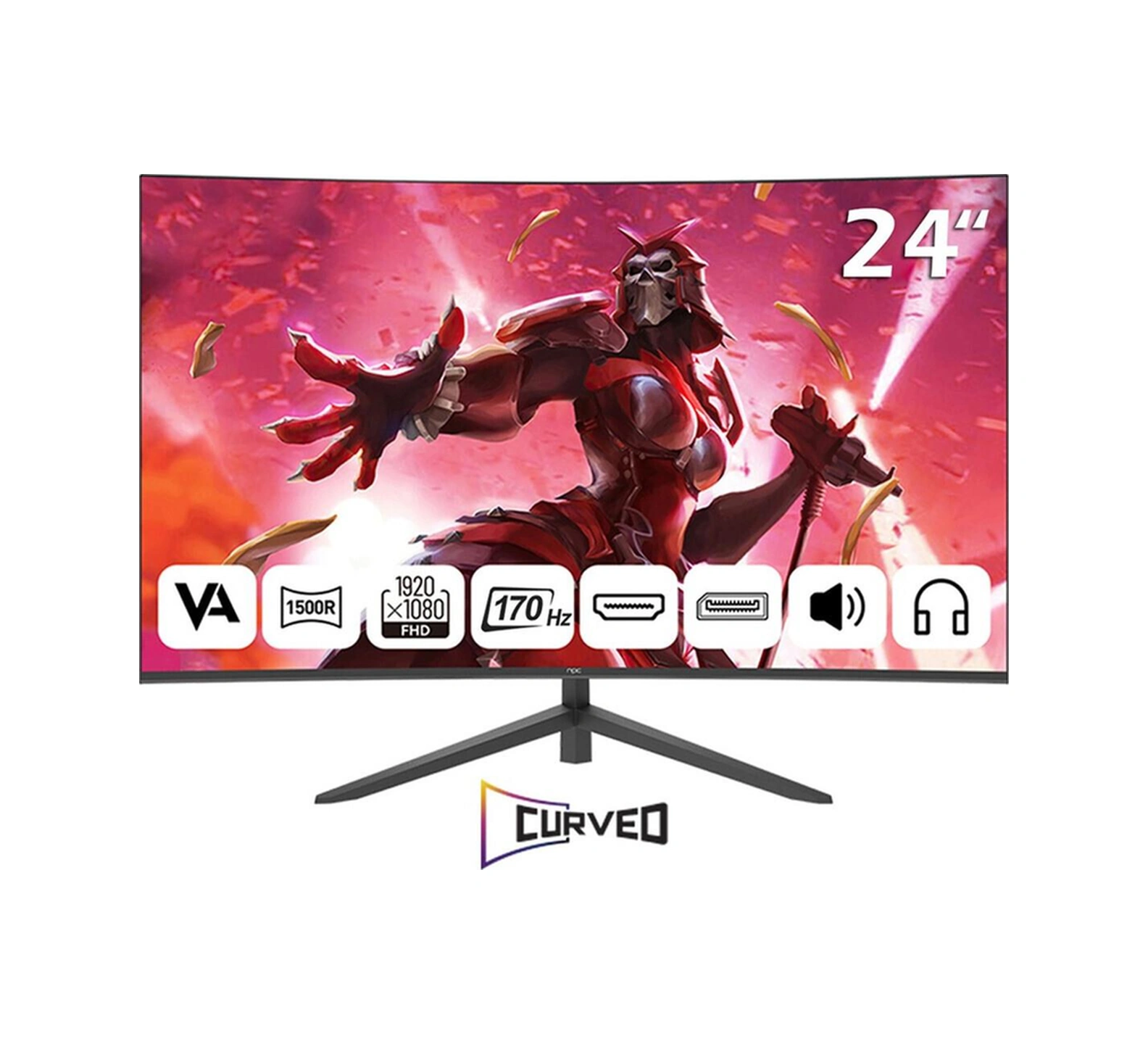 1ms 170hz 24\" 1920x1080 Fhd Curved Gaming Monitör Md240k-v181-115300