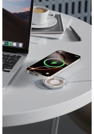 Acl Aw24 15w Magsafe Uyumlu Manyetik Kablosuz Hızlı Şarj Aleti, Usb-c & Usb-a Çift Girişli 1 Metre K