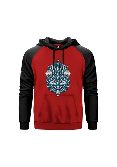 Gözcü Bozkurtlar Gri Renk Reglan Kol Sweatshirt Kapşonlu