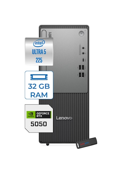 Lenovo ThinkCentre Neo 50T Gen 6 13BD007UTR24P15 Ultra 5 225 32 GB 4 TB SSD RTX5050 W11P Masaüstü Bilgisayar + USB Bellek