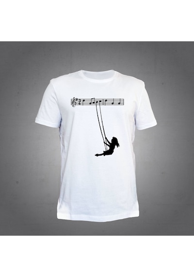 Herşey Nota Notalarda Sallanan Kız Tshirt Unisex 001