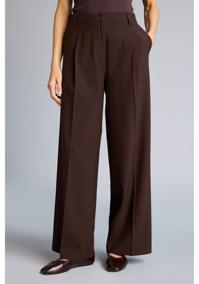 Defacto Straight Fit Yüksek Bel Düz Paça Pantolon G7825ax26spbn340 Kahve-bn340