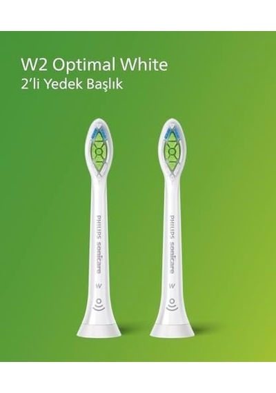 Optimal White Yedek Diş Fırçası Başlığı, 7 Kat Daha Fazla Plak Temizliği, Orta Yumuşak Fırça Başlığı, 2 Li Paket, Beyaz, Hx6062/87