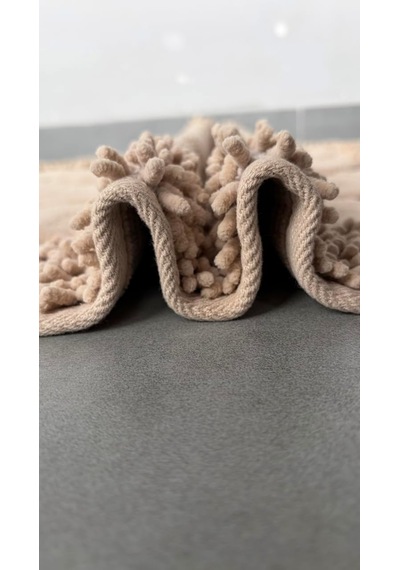 Pamukkent Yumuşacık, Süper Emici 2'li 100% Pamuk Ultra Lüks Banyo Paspası Seti, Cappuccino, 60x100 Cm Çok Renkli