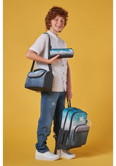 Coral High Kids Turkuaz Gri Batik 3 Lü Okul Çanta Seti Set0123768