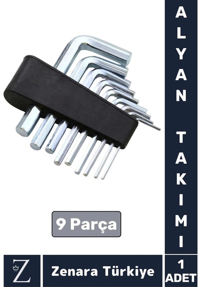 Uzun Ömürlü Ev Montaj Tamirat Vidalama Değiştirilebilir Matkap Ucu 120 Mm Alyan Takımı 9 Parça