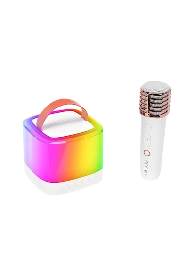 Mikado Md-16bt Favorite Beyaz Tf Kart Destekli Bluetooth Wireless Karaoke Mikrofonlu 1200mah Speaker