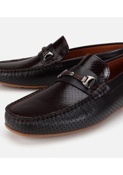Hotiç Erkek Deri Kahverengi Tokalı Günlük Loafer