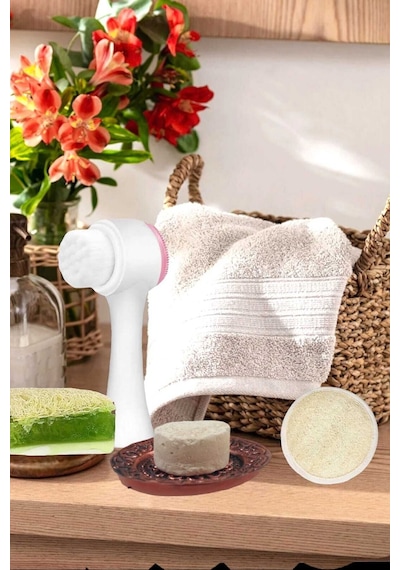 5'li Set Cilt Yüz Masaj Kırışıklık Beyazlatıcı Bakım Seti Temizleme Peeling Gerdirme Ruşur Taşı