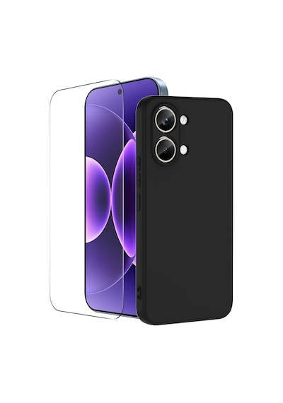 Teleplus Xiaomi Poco X8 Pro Max Kılıf Mara Lansman Silikon + Nano Esnek Ekran Koruyucu Siyah