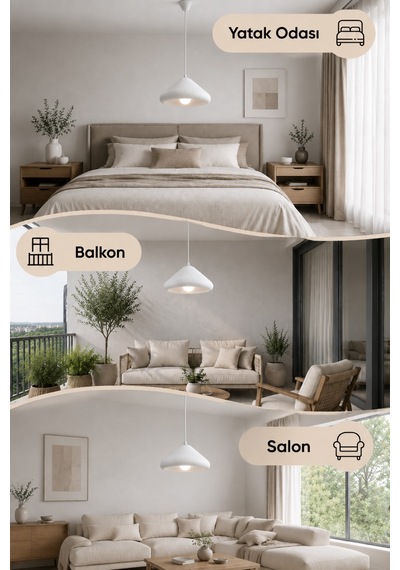 Kubbe Form Sarkıt Avize Beton Görünümlü Dokulu Modern Dekoratif Avize E27 25 Cm - Beyaz