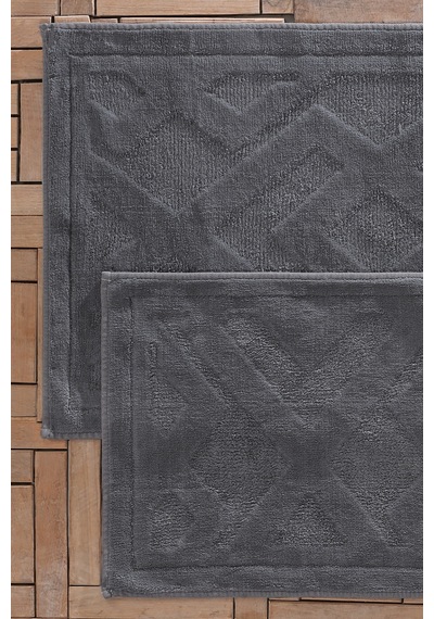 Yataş Bedding Milo Banyo Paspası Seti - Antrasit (50x60 cm + 60x100 cm) Antrasit