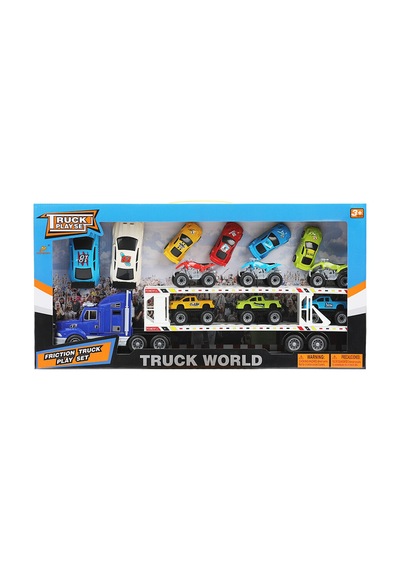 3 Adet Yuga Toys Taşıyıcı Tır 12 Parça Plastik Araçlı