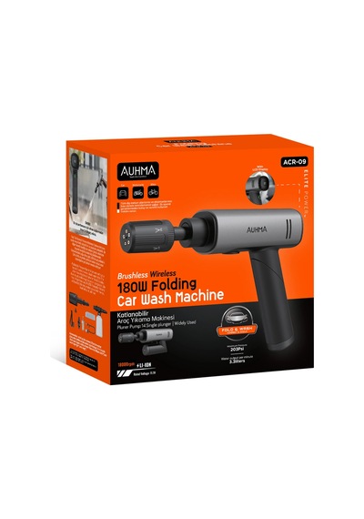 Auhma Acr-09 Şarjlı Basınçlı Yıkama Makinesi - 180w Katlanabilir Oto Yıkama Tabancası