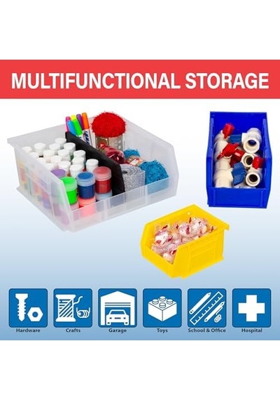 30224 11 İnç 4-inç 4-inç Plastik Saklama Kabı, İstiflenebilir Akro-,, 12-pack, 30224