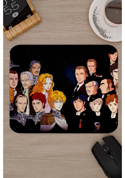 Ginga Eiyuu Densetsu Anime V4 - 22x18 Gaming Kauçuk Kaymaz Taban Mouse Pad Fare Altlığı