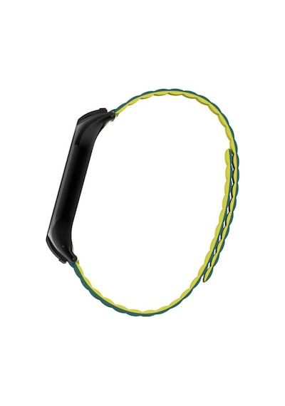 Xiaomi Mi Band 7 Krd-69 Mıknatısla Ayarlanan Kordon Parçalı Çizgili Tasarım - Gri-turuncu