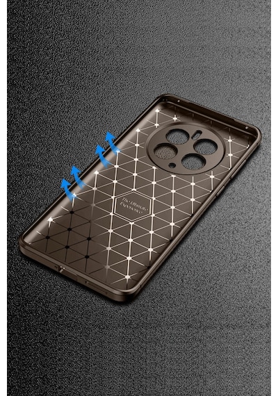 Realme 12 Pro / Pro Plus Uyumlu Kılıf Karbon Tasarım Kamera Korumalı Silikon Telefon Kılıfı Kapak Kahverengi