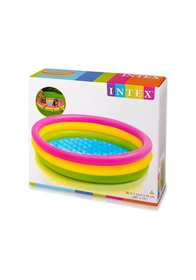 Intex 57412 Şişme Havuz-Yumuşak Tabanlı Çocuk Havuzu 114 x 25 CM Çok Renkli