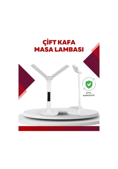 Göz Koruyucu Led Okuma Lambası Titreşimsiz Işık Kalemlik Ve Stand Fonksiyonlu Beyaz