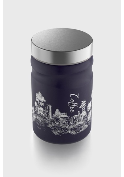 Ferme 1400 Ml Coffee Desenli Lacivert Cam Kavanoz