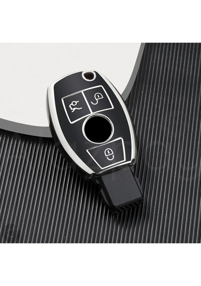 Mercedes A B C E S G Serisi Gl Gla Glc Cla Cls Amg W212 W205 W204 Gümüş Tpu Anahtar Kılıfı Siyah